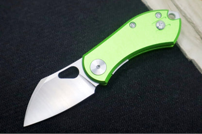 GiantMouse Nibbler Folder - Bohler N690 Steel / Wharncliffe Blade / Green Anodized Aluminum Handle NIBBLER-ALU-GREEN