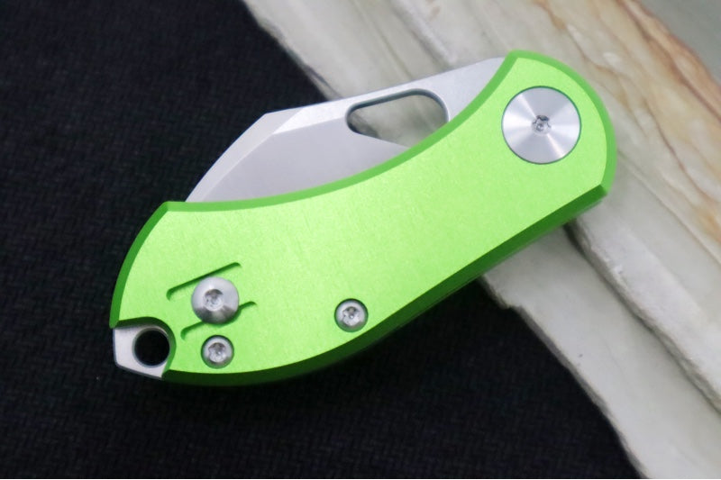 GiantMouse Nibbler Folder - Bohler N690 Steel / Wharncliffe Blade / Green Anodized Aluminum Handle NIBBLER-ALU-GREEN