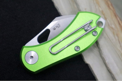 GiantMouse Nibbler Folder - Bohler N690 Steel / Wharncliffe Blade / Green Anodized Aluminum Handle NIBBLER-ALU-GREEN