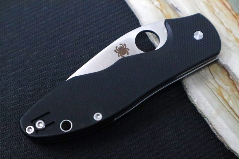 Spyderco Retract - Black G-10 Handle / Satin Finish / 9Cr18MoV Stainless Steel - C276GP - Northwest Knives
