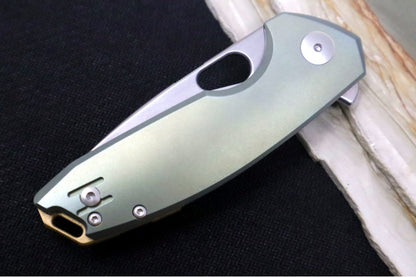 GiantMouse Tribeca Folder - CPM-Magnacut Steel / Drop Point Blade / Green Anodized Full Titanium Handle TRIBECA-TI-GREEN