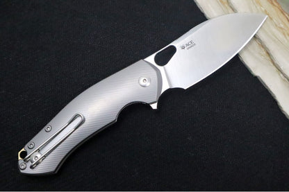 GiantMouse Biblio XL Folder - Vanadis 4 Extra Steel / Drop Point Blade / Full Titanium Handle BIBLIO-XL-TITANIUM