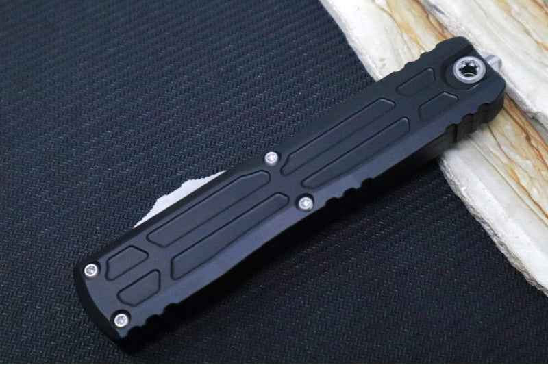 Microtech Ultratech  EX ZBP (Zero Blade Play) OTF Signature Series - Stonewash Finish / Bayonet Blade / Black Anodized Aluminum Handle 1120EX-10S - Northwest Knives