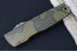 Microtech Luminary ZBP Signature Series OTF - Dagger Blade / Backwoods Olive Camo Finish / Tritum Button Insert 1270-1WOOCS - Northwest Knives