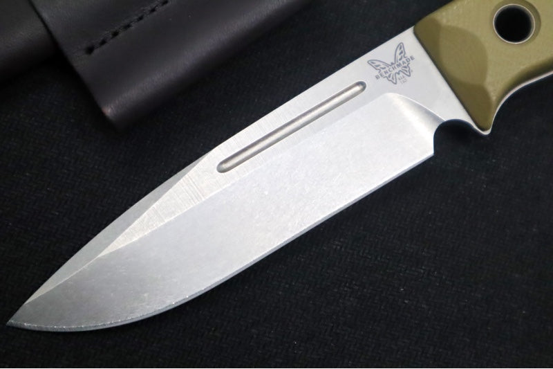 Benchmade 163-1 Bushcrafter Fixed Blade - CPM-S30V / Drop Point / OD Green G-10 Handle