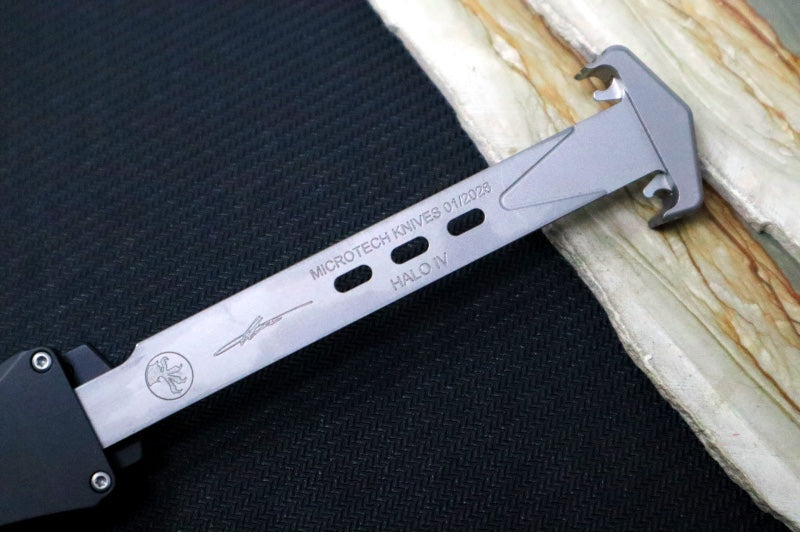 Microtech Marfione Select Microtech Halo IV Signature Series OTF - Tanto Blade / Hardcoat Anodized Alloy Handle with Double Vapor Blasted Stainless Steel Hardware 1151-10MS1 - Northwest Knives