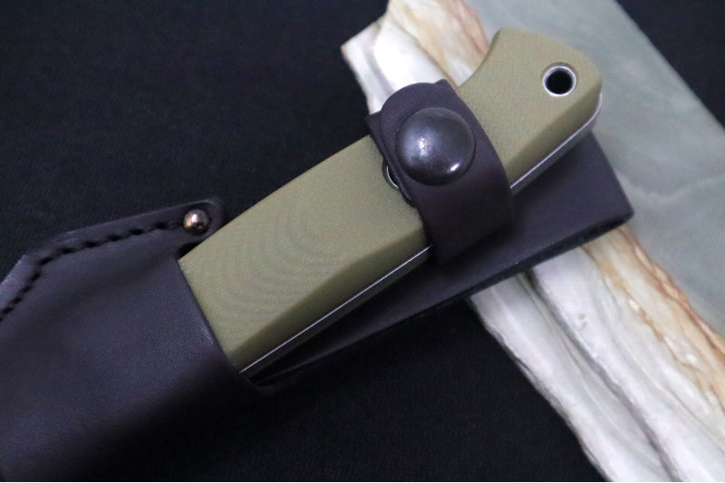 Benchmade 163-1 Bushcrafter Fixed Blade - CPM-S30V / Drop Point / OD Green G-10 Handle