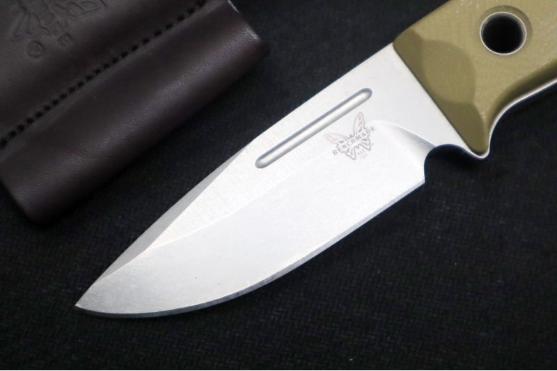 Benchmade 165-1 Mini Bushcrafter Fixed Blade - CPM-S30V / Drop Point / OD Green G-10 Handle