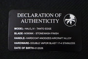 Microtech Marfione Select Microtech Halo IV Signature Series OTF - Tanto Blade / Hardcoat Anodized Alloy Handle with Double Vapor Blasted Stainless Steel Hardware 1151-10MS1 - Northwest Knives