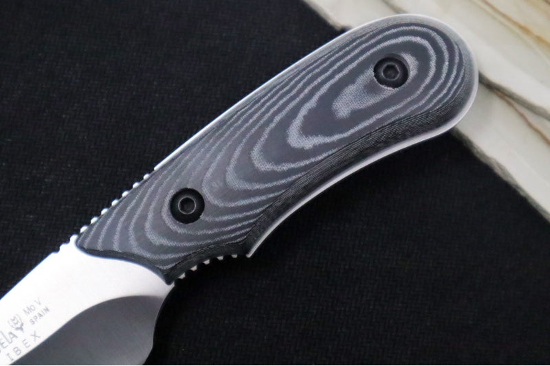 Muela Knives IBEX-8M Fixed Blade - Black Micarta Handle / 440C Stainless Blade / Leather Sheath