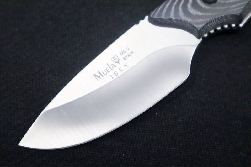 Muela Knives IBEX-8M Fixed Blade - Black Micarta Handle / 440C Stainless Blade / Leather Sheath