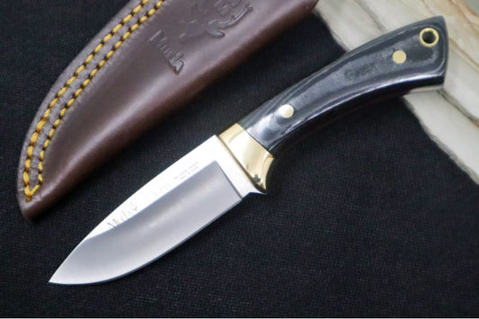 Muela Knives COL-7MIC Fixed Blade - Black Micarta Handle / 440C Stainless Blade / Leather Sheath