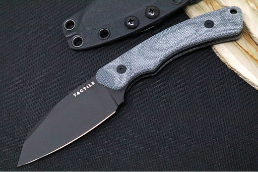 Tactile Knife Co Redhawk Fixed Blade - Black Canvas Micarta Handle / CPM-Magnacut Steel / Black Cerakote Finish / Reverse Tanto Blade - Northwest Knives