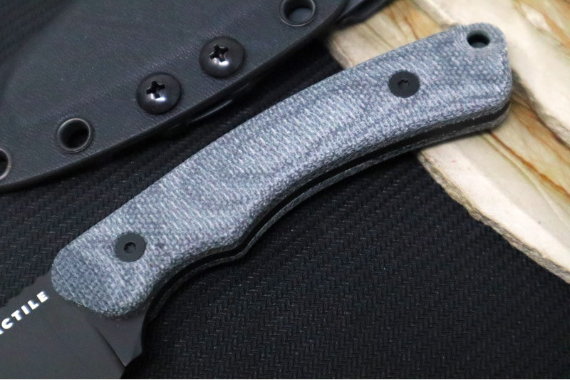 Tactile Knife Co Redhawk Fixed Blade - Black Canvas Micarta Handle / CPM-Magnacut Steel / Black Cerakote Finish / Reverse Tanto Blade - Northwest Knives