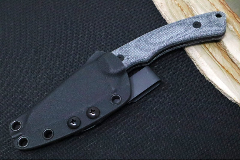 Tactile Knife Co Redhawk Fixed Blade - Black Canvas Micarta Handle / CPM-Magnacut Steel / Black Cerakote Finish / Reverse Tanto Blade - Northwest Knives