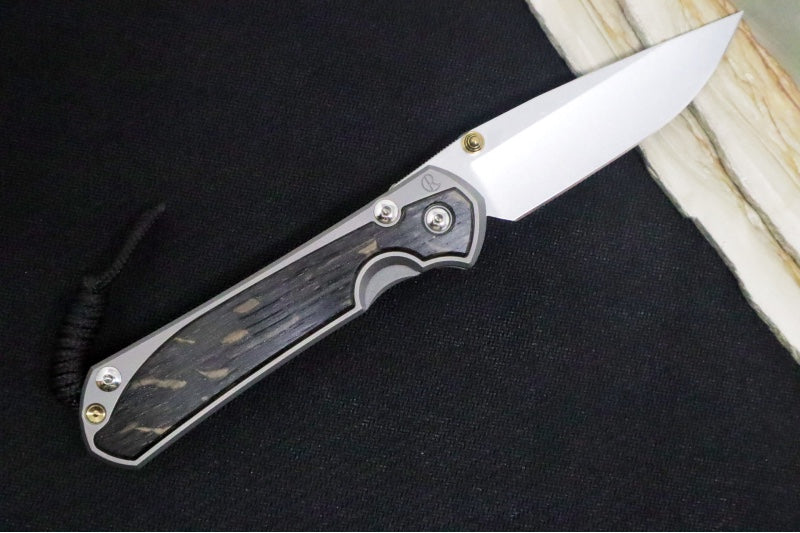 Chris Reeve Knives Large Sebenza 31 Left Handed - Drop Point Blade / Bog Oak Inlay L31-1101 (A1)