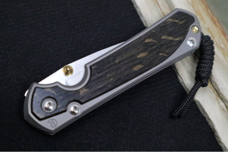 Chris Reeve Knives Large Sebenza 31 Left Handed - Drop Point Blade / Bog Oak Inlay L31-1101 (A1) - Northwest Knives