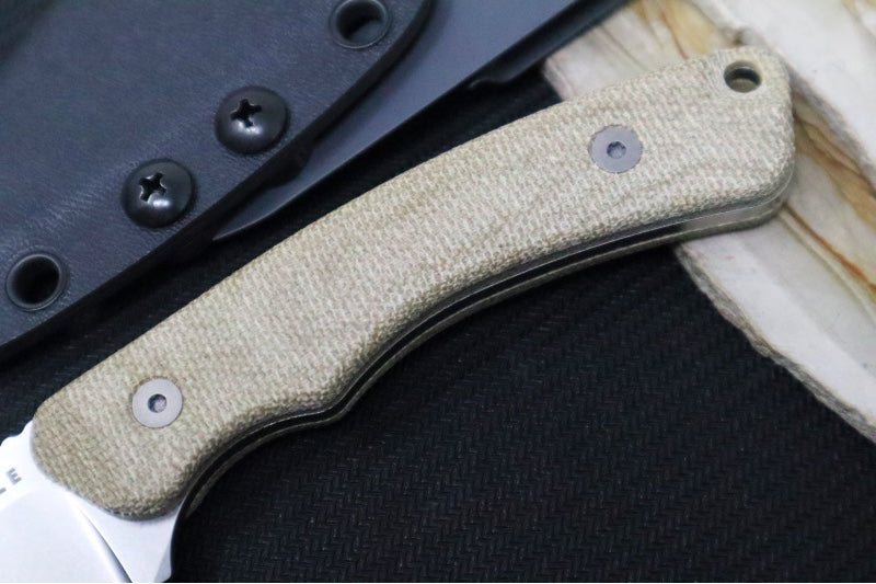 Tactile Knife Co Redhawk Fixed Blade - Green Canvas Micarta Handle / CPM-Magnacut Steel / Stonewash Finish / Reverse Tanto Blade - Northwest Knives