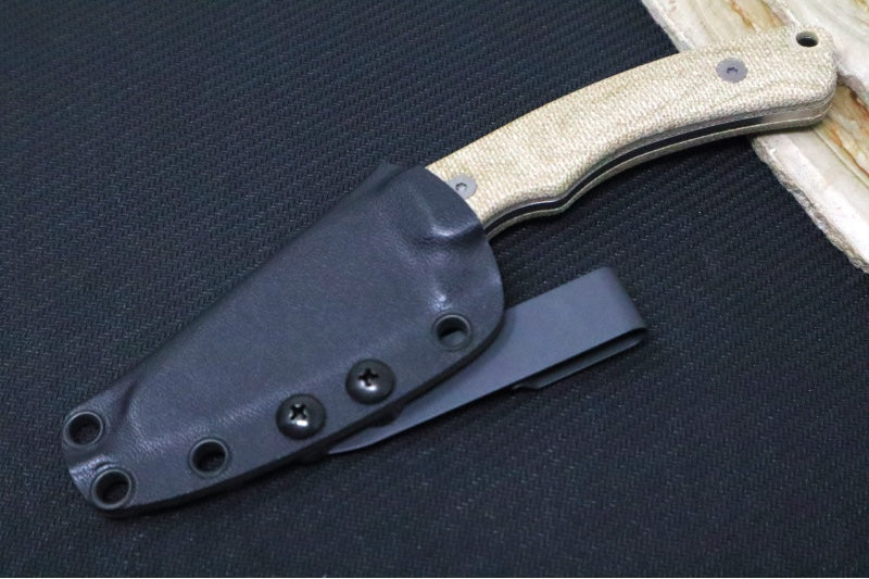Tactile Knife Co Redhawk Fixed Blade - Green Canvas Micarta Handle / CPM-Magnacut Steel / Stonewash Finish / Reverse Tanto Blade - Northwest Knives