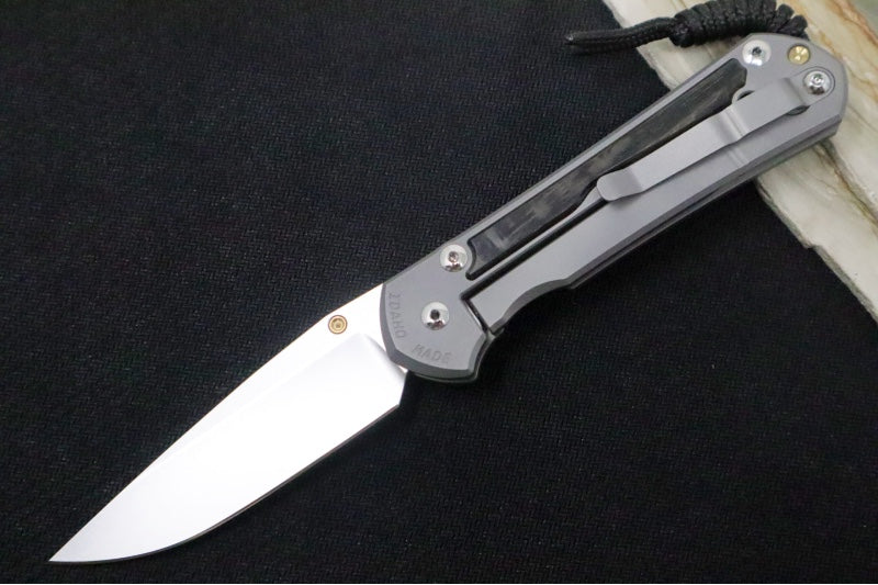 Chris Reeve Knives Large Sebenza 31 Left Handed - Drop Point Blade / Bog Oak Inlay L31-1101 (A2)