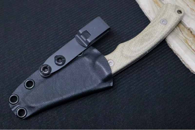 Tactile Knife Co Redhawk Fixed Blade - Green Canvas Micarta Handle / CPM-Magnacut Steel / Stonewash Finish / Reverse Tanto Blade - Northwest Knives