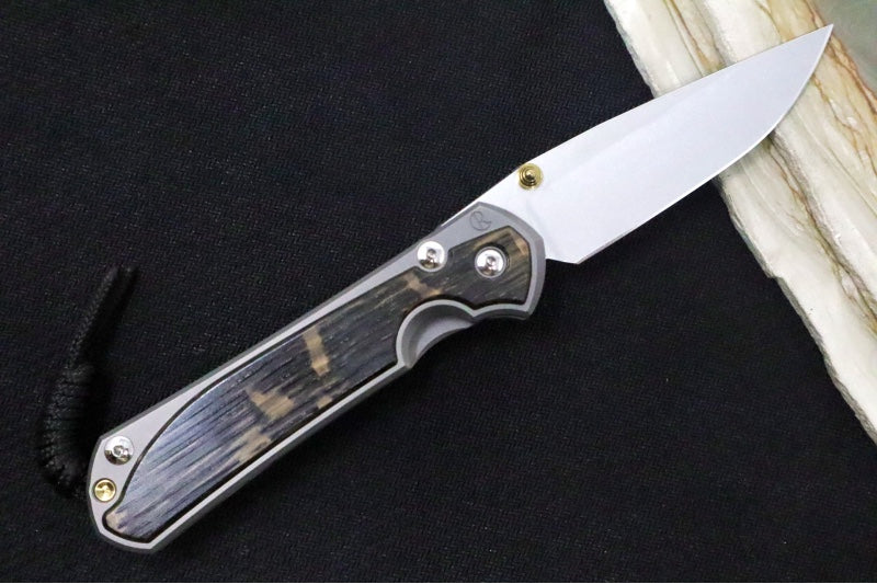 Chris Reeve Knives Large Sebenza 31 Left Handed - Drop Point Blade / Bog Oak Inlay L31-1101 (A2)