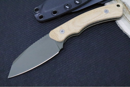 Tactile Knife Co Redhawk Fixed Blade - Natural Canvas Micarta Handle / CPM-Magnacut Steel / OD Green Cerakote Finish / Reverse Tanto Blade - Northwest Knives
