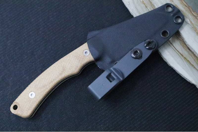 Tactile Knife Co Redhawk Fixed Blade - Natural Canvas Micarta Handle / CPM-Magnacut Steel / OD Green Cerakote Finish / Reverse Tanto Blade - Northwest Knives