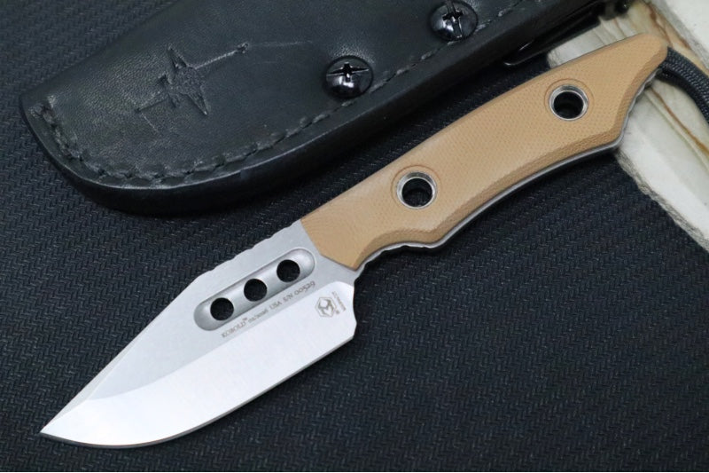 Heretic Knives Kobold Fixed Blade - Clip Point Blade / CPM-Magnacut Steel / Stonewash Finish / FDE G-10 Handle H065-2A-FDE-G10 - Northwest Knives