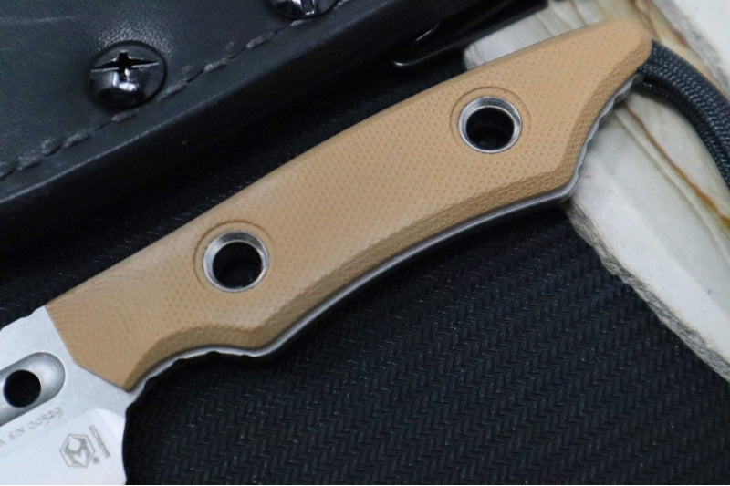 Heretic Knives Kobold Fixed Blade - Clip Point Blade / CPM-Magnacut Steel / Stonewash Finish / FDE G-10 Handle H065-2A-FDE-G10 - Northwest Knives