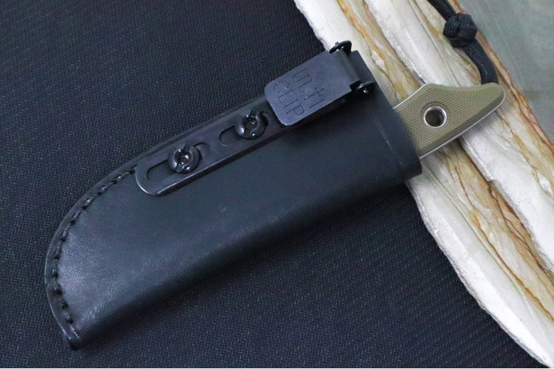 Heretic Knives Kobold Fixed Blade - Clip Point Blade / CPM-Magnacut Steel / Stonewash Finish / OD Green G-10 Handle H065-2A-OD-G10 - Northwest Knives