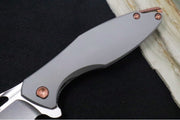 Koenig Arius - Standard with Patterned Titanium Handle / Brightwashed CPM-Magnacut Blade & Polished Flats / Rose Gold Hardware & Spacer / Blasted Clip (Gen 4) - Northwest Knives