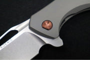 Koenig Arius - Standard with Patterned Titanium Handle / Brightwashed CPM-Magnacut Blade & Polished Flats / Rose Gold Hardware & Spacer / Blasted Clip (Gen 4) - Northwest Knives