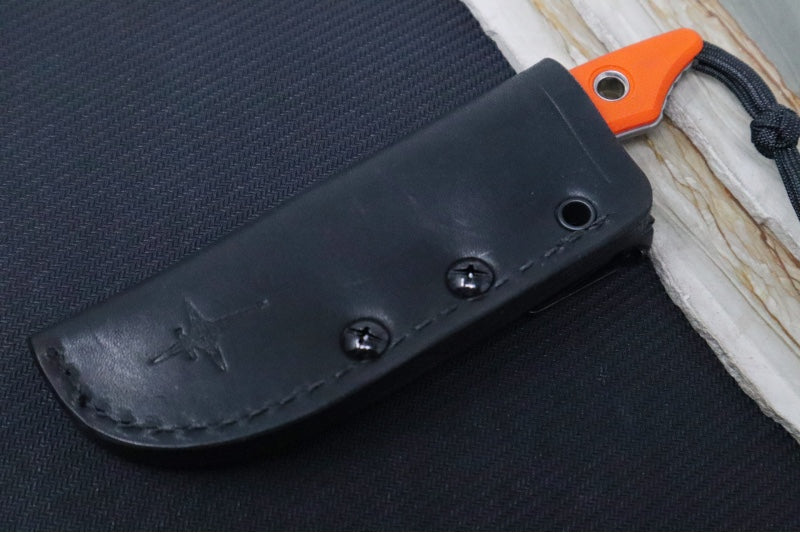 Heretic Knives Kobold Fixed Blade - Clip Point Blade / CPM-Magnacut Steel / Stonewash Finish / Orange G-10 Handle H065-2A-OG-G10 - Northwest Knives