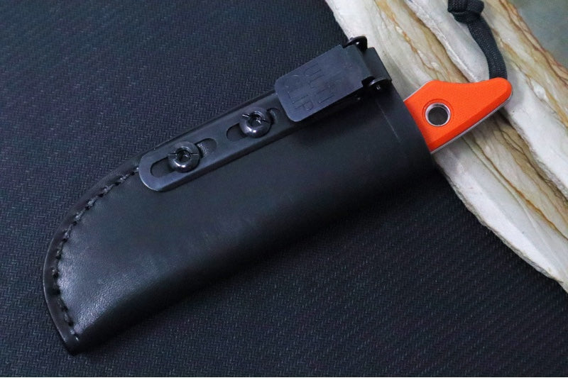 Heretic Knives Kobold Fixed Blade - Clip Point Blade / CPM-Magnacut Steel / Stonewash Finish / Orange G-10 Handle H065-2A-OG-G10 - Northwest Knives