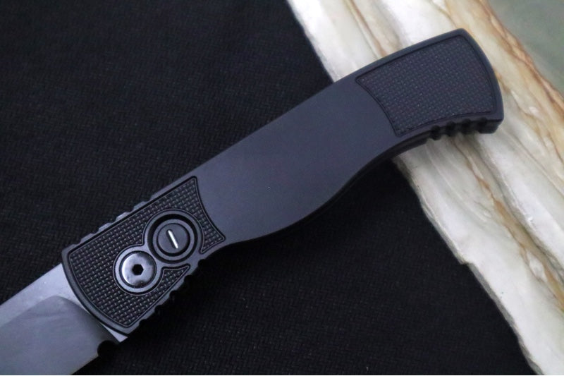 Pro Tech Tactical Response 2 Operator Auto - Black Anodized Aluminum Handle / Textured Corners / Tritium Push Button / Black Blade / CPM-Magnacut Steel TR203-OPERATOR