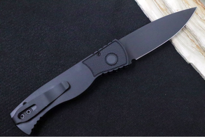 Pro Tech Tactical Response 2 Operator Auto - Black Anodized Aluminum Handle / Textured Corners / Tritium Push Button / Black Blade / CPM-Magnacut Steel TR203-OPERATOR