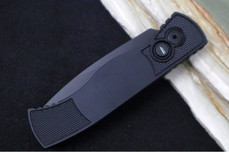 Pro Tech Tactical Response 2 Operator Auto - Black Anodized Aluminum Handle / Textured Corners / Tritium Push Button / Black Blade / CPM-Magnacut Steel TR203-OPERATOR