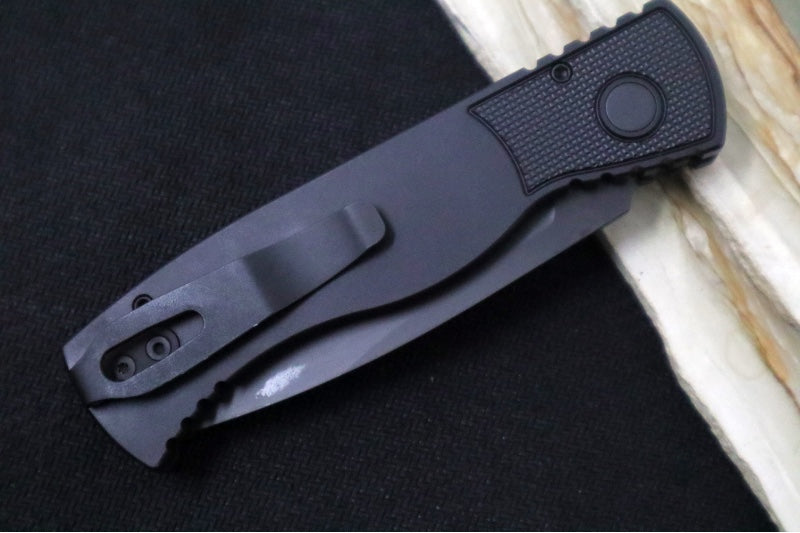 Pro Tech Tactical Response 2 Operator Auto - Black Anodized Aluminum Handle / Textured Corners / Tritium Push Button / Black Blade / CPM-Magnacut Steel TR203-OPERATOR - Northwest Knives