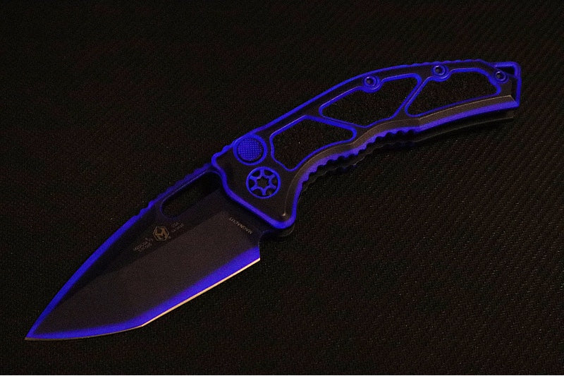 Heretic Knives Medusa Auto Limited Edition - Recurve Cerakoted & Hand Painted Blade / Secret Cel Shaded Cerakoted Aluminum Handle with Black Grip Inlays / CPM-Magnacut Steel H012-CS-SC - Northwest Knives
