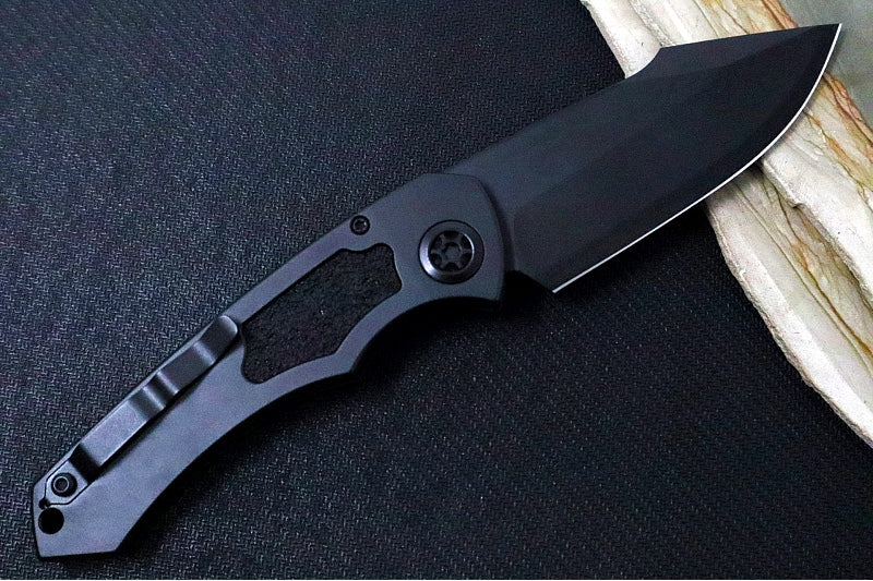 Heretic Knives Pariah Auto - Secret Cel Shading Finished Blade / CPM-Magancut Steel / Secret Blacklight Cel Shading Aluminum Handle & Black Grip Tape Inlays H047-CS-MVH048-CS-SC - Northwest Knives