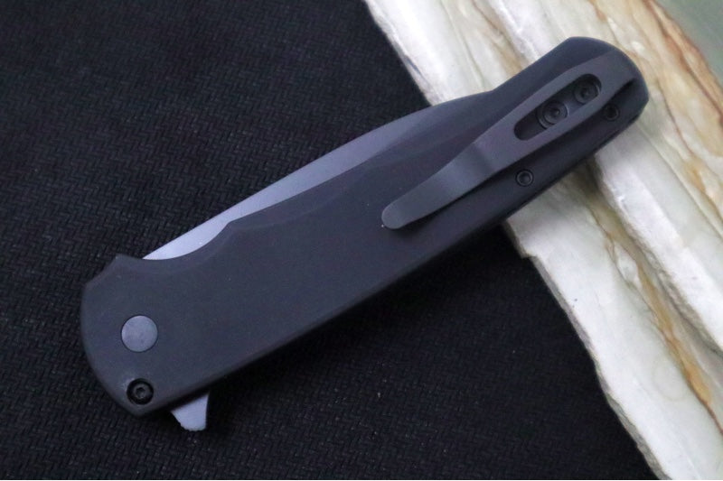 Pro Tech Malibu - Black Anodized Aluminum Handle / Black DLC finish / Wharncliffe Blade / CPM-Magnacut 5303