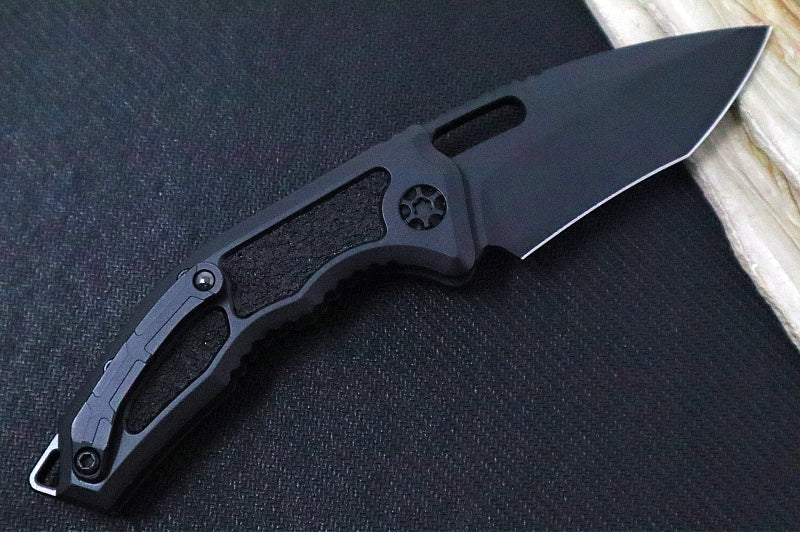 Heretic Knives Medusa Auto Limited Edition - Tanto Cerakoted & Hand Painted Blade / Secret Cel Shaded Cerakoted Aluminum Handle with Black Grip Inlays / CPM-Magnacut Steel H011-CS-SC - Northwest Knives