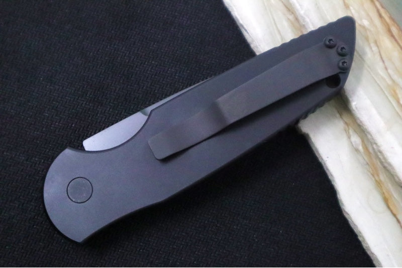 Pro Tech Tactical Response 3 Auto SWAT Operator - Black Anodized Aluminum Handle with Grooves / Black Blade & Hardware / Tritium Push Button / CPM-154CM TR3-SWAT-OPERATOR