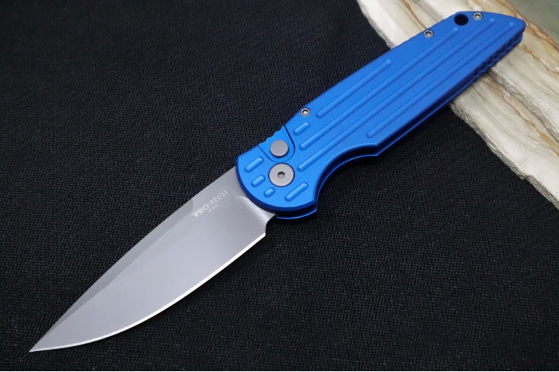 Pro Tech Tactical Response 3 Auto - Blue Anodized Aluminum Handle - Stonewash Blade TR-3-BLUE