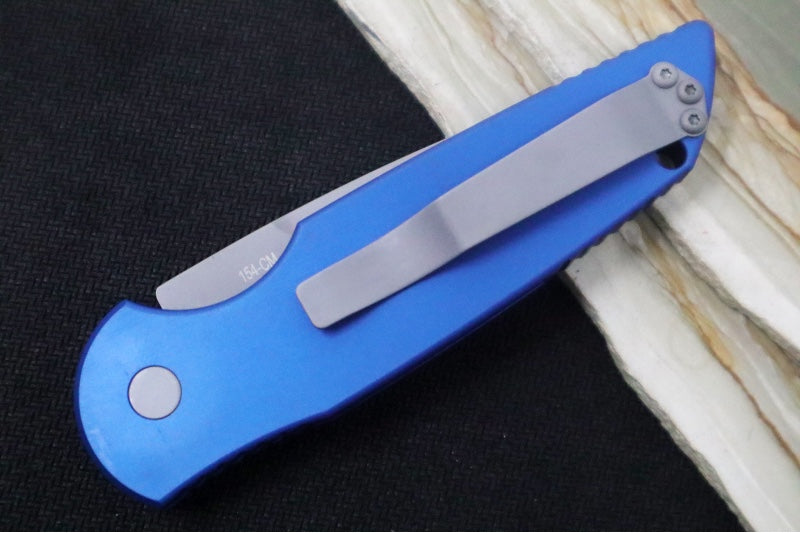 Pro Tech Tactical Response 3 Auto - Blue Anodized Aluminum Handle - Stonewash Blade TR-3-BLUE