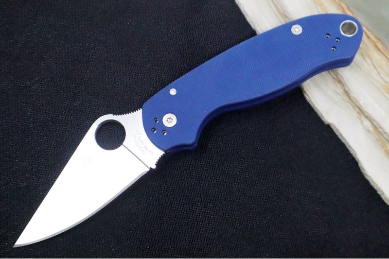 Spyderco Paramilitary 3 - Cobalt Blue G-10 / Satin SPY27 Blade C223GPCBL