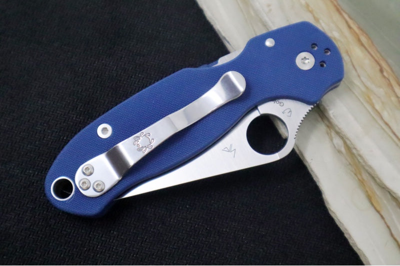 Spyderco Paramilitary 3 - Cobalt Blue G-10 / Satin SPY27 Blade C223GPCBL
