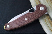 GiantMouse ACE Jagt - Brown Burlap Micarta Handle / Satin Finish / CPM-Magnacut Steel - JAGT-BURLAP-SATIN - Northwest Knives