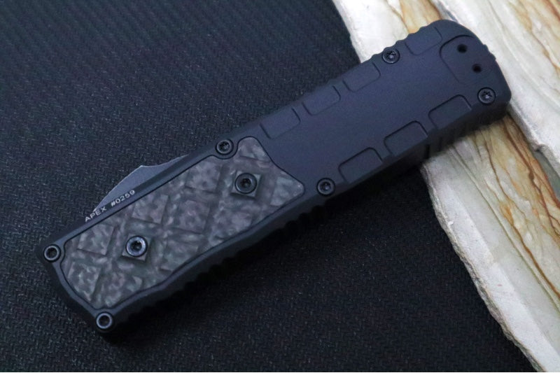 Guardian Tactical APEX OTF - Black Anodized Aluminum & Carbon Fiber Handle / CPM-MagnaMax Steel / Dark Stonewashed Finish / Single Edge Blade 152611 - Northwest Knives